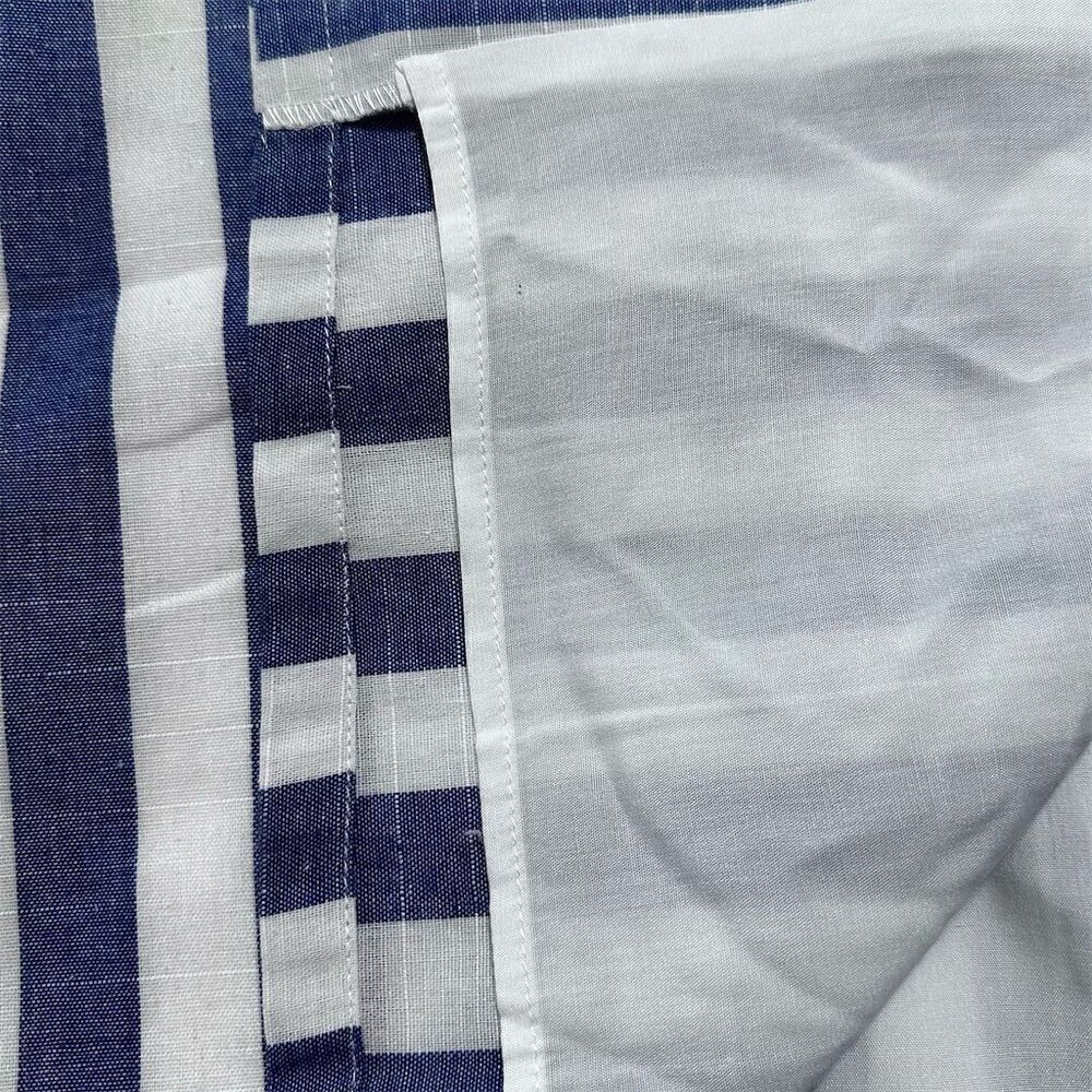 Davi & Dani Blue White Striped Sleeveless Waist Tie Belt Seam Pockets Wrap Dress - Picture 7 of 11